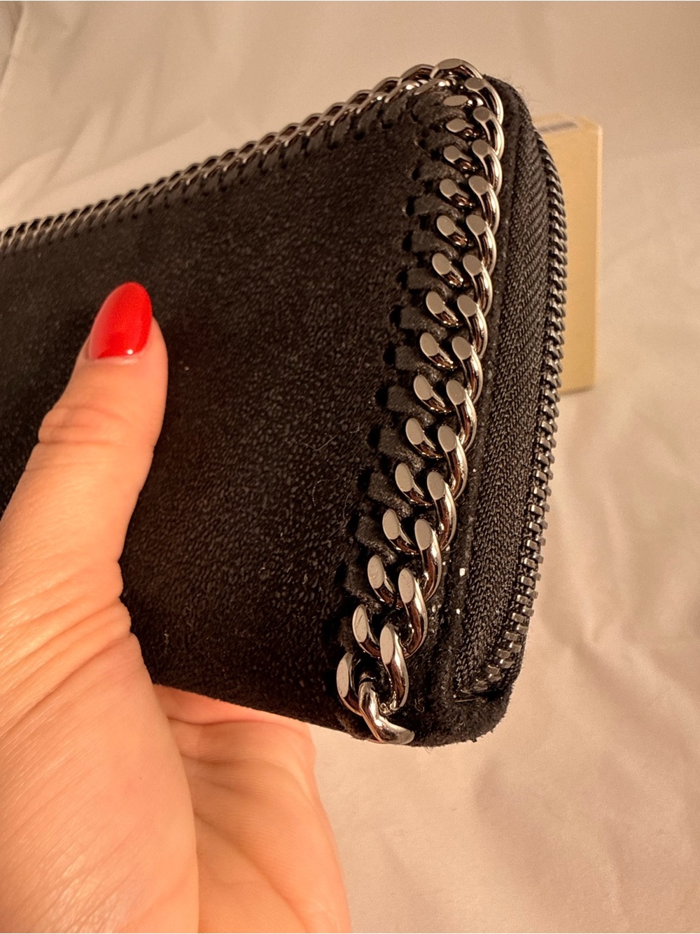 Stella McCartney Black Falabella Zip-Around Wallet - Picture 3 of 7